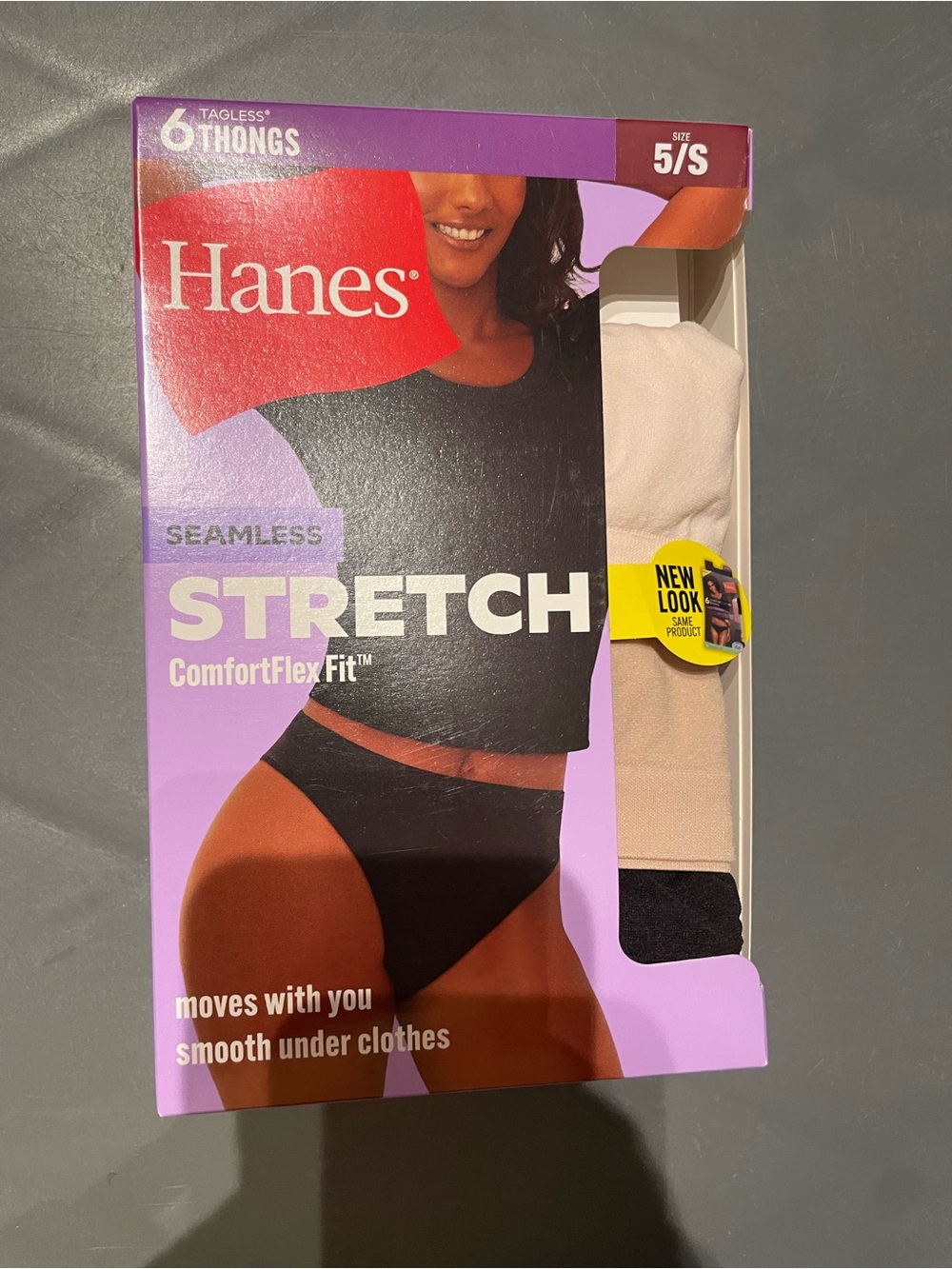 Hanes Women's 6pk Super Stretch Seamless Comfort Flex Thong Underwear 5/Small